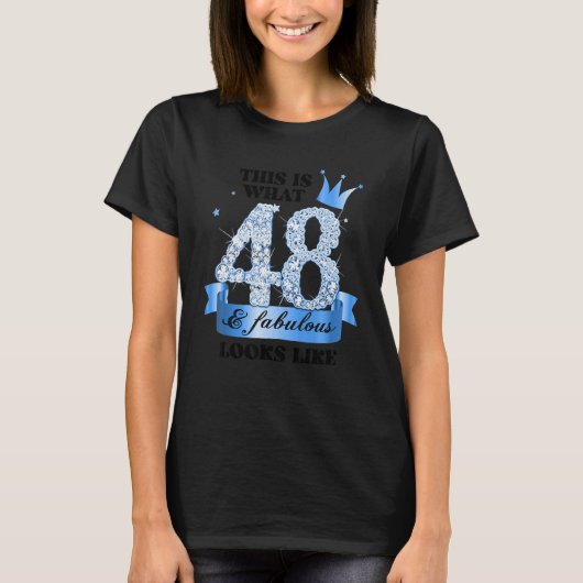 48 & Fabulous I Blue White Party Group Candid Phot T-shirt (Voorkant)