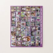 48 Foto Collage Raster - Script Tekst - paars Legpuzzel (Verticaal)