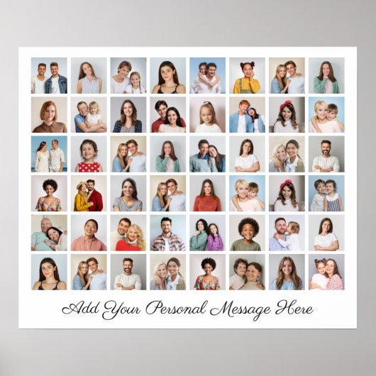 48 Foto Collage Voeg Je Eigen Groet Toe Poster (Voorkant)