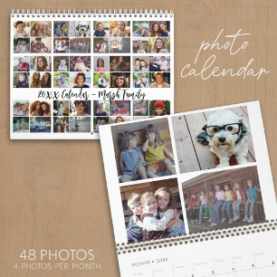 48 Foto - Eenvoudige moderne familiefoto op maat Kalender