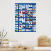 48 Foto Raster Collage Donkerblauw Poster (Keuken)