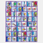 48 Foto Raster Collage Konings Paars Fleece Deken (Voorkant)