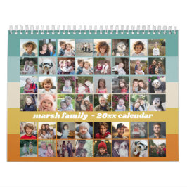 48 Foto - Retro Streep Kleurrijke Familie Kalender