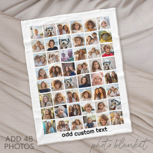 48 Fotocollage - 8 Rijen 6 Kolommen - Eenvoudige t Fleece Deken