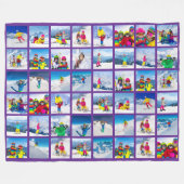 48 Fotogrid Collage Royal Paarse Fleece Deken (Voorkant (Horizontaal))