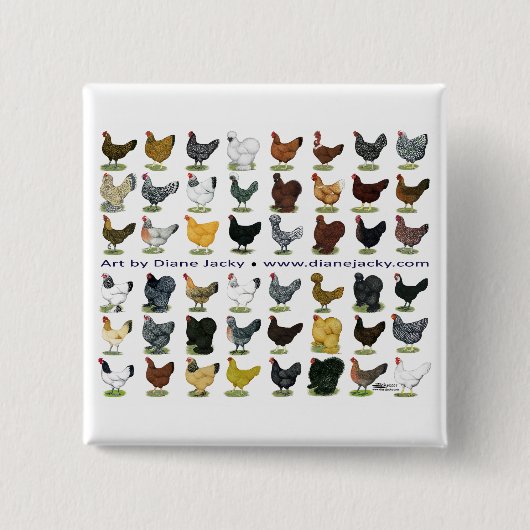 48-Hen Promo Vierkante Button 5,1 Cm (Voorkant)