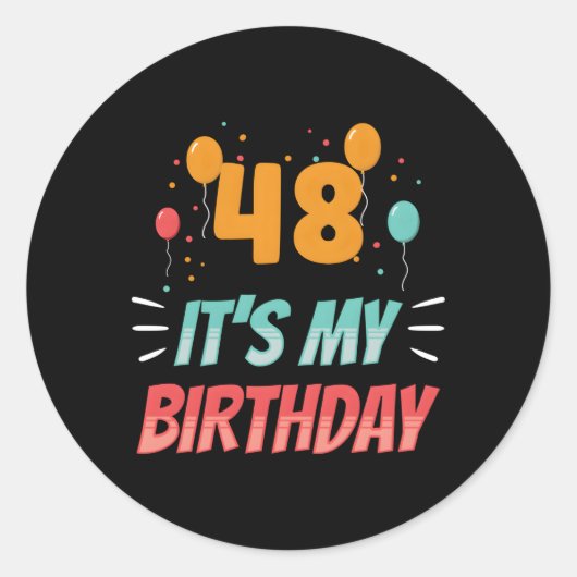 48 Het is mijn ouderdomsprijs 48-48ste Ronde Sticker (Voorkant)