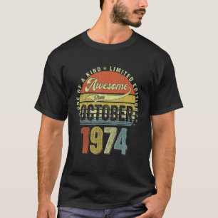 48 jaar Geweldige sinds oktober 1974 48e geboorte T-shirt