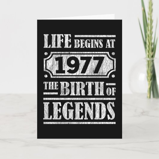 48 jaar oud 1977 Geboorte van de legende 48e verja Kaart (Voorkant)