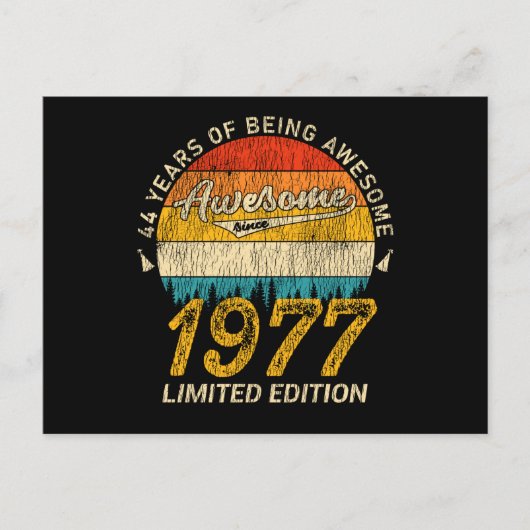 48 Jaar Oud 1977 Retro Geweldig 48e Verjaardag Cad Briefkaart (Voorkant)