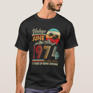 48 jaar oud 48e verjaardag decoratie juni 1974 t-shirt