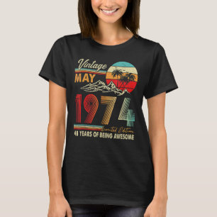 48 jaar oud 48e verjaardag decoratie mei 1974 t-shirt