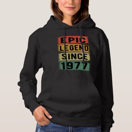 48 jaar oud Bday 1977 Epic Legend 48th Birthday Hoodie (Voorkant)