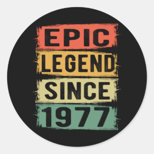 48 jaar oud Bday 1977 Epic Legend 48th Birthday Ronde Sticker