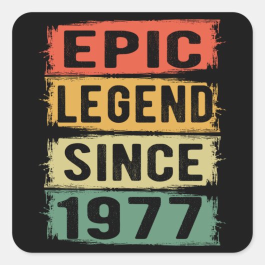 48 jaar oud Bday 1977 Epic Legend 48th Birthday Vierkante Sticker (Voorkant)