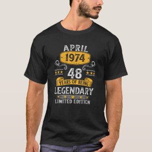 48 jaar oud Geweldige sinds april 1974 schetst 48t T-shirt
