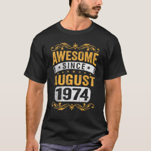 48 jaar oud Geweldige sinds augustus 1974 48e gebo T-shirt