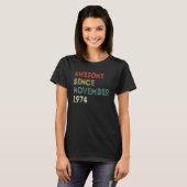 48 jaar oud Geweldige sinds november 1974 48e herz T-shirt (Voorkant volledig)