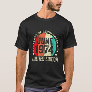 48 Jaar Oud Juni 1974 48e Verjaardag T-shirt