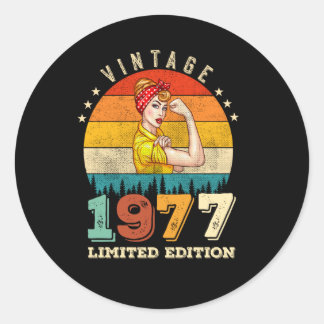 48 jaar oude Bday 1977 Vintage 48e Verjaardag Vrou Ronde Sticker