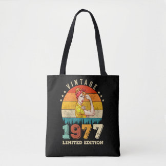 48 jaar oude Bday 1977 Vintage 48e Verjaardag Vrou Tote Bag