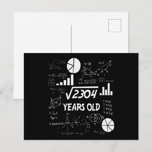 48 jaar oude Bday Wiskunde Teacher 48e verjaardags Briefkaart (Voorkant / Achterkant)