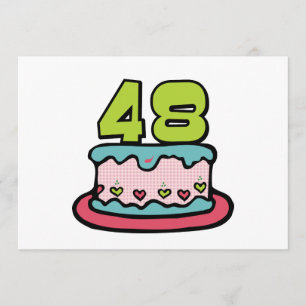 48 jaar oude Birthday Cake Kaart