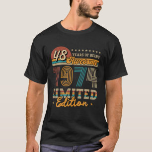 48 jaar oude  editie 1974, beperkt, Cadeauidee 4 T-shirt