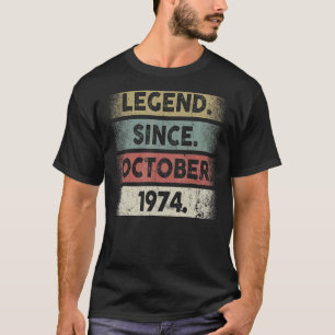 48 jaar oude leggende sinds oktober 1974 48e geboo t-shirt