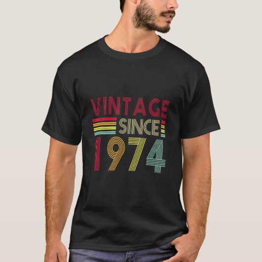 48 jaar oude Retro 1974 Editon 48th Birth T-shirt (Voorkant)