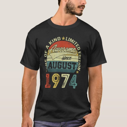 48 jaar oude verjaardag Geweldige sinds augustus 1 T-shirt (Voorkant)