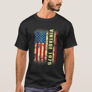 48 jaar oude Vintage 1975 Amerikaanse vlag 48e geb T-shirt