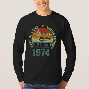 48 jaar oude Vintage Geweldige sinds oktober 1974 T-shirt