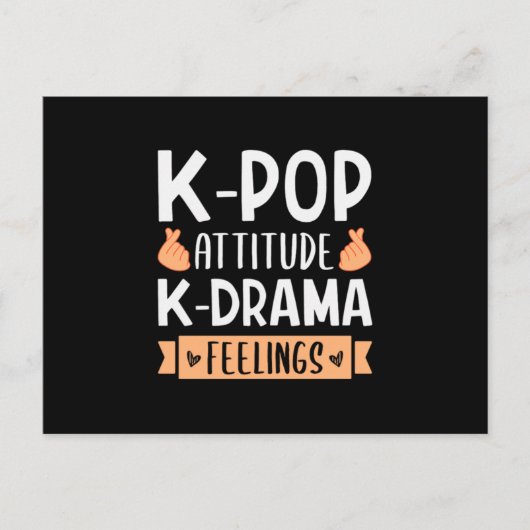 48.KPop Attitude KDrama Feelings Uitnodiging Briefkaart (Voorkant)