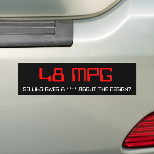 48 MPG BUMPERSTICKER (Op auto)
