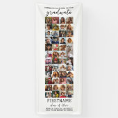 48 Photo Collage Afstuderen Modern Minimal White Spandoek (Verticaal)