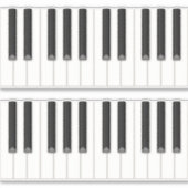 48 Realistische Piano Keys Tilable Keyboard Decal Sticker (Voorkant)