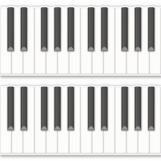 48 Realistische Piano Keys Tilable Keyboard Decal Sticker (Voorkant)