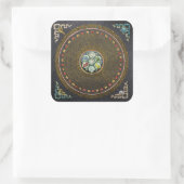 [48] Rond Tibetaans "OM" Mantra Mandala Vierkante Sticker (Tas)