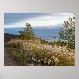 48 x 36 inch, Twin Rocks Summer Uitzicht in Dusk Poster
