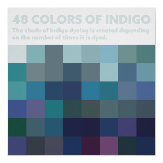 48COLORS OF INDIGO PERFECT POSTER (Voorkant)