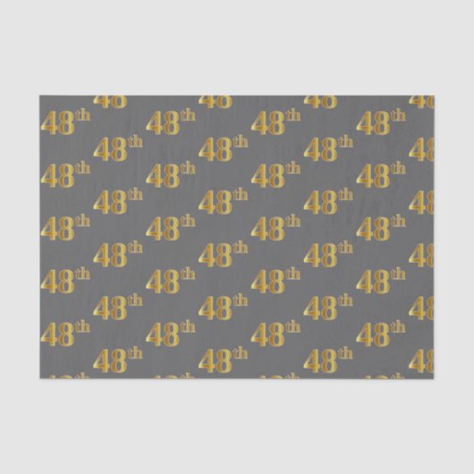 48e (48e) gebeurtenis grijs, Faux Gold Tissuepapier (Voorkant)