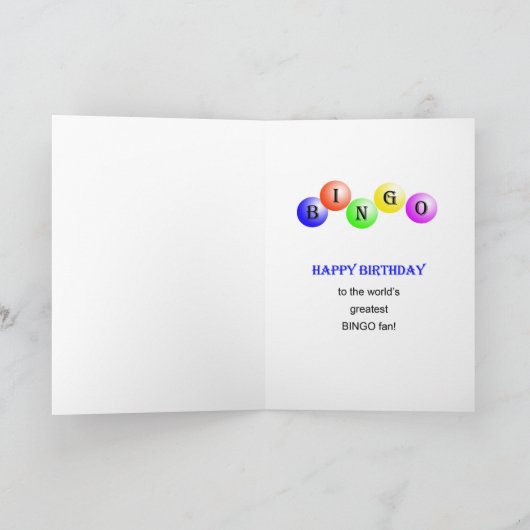 48e Birthday Bingo-kaart Kaart (Binnen)