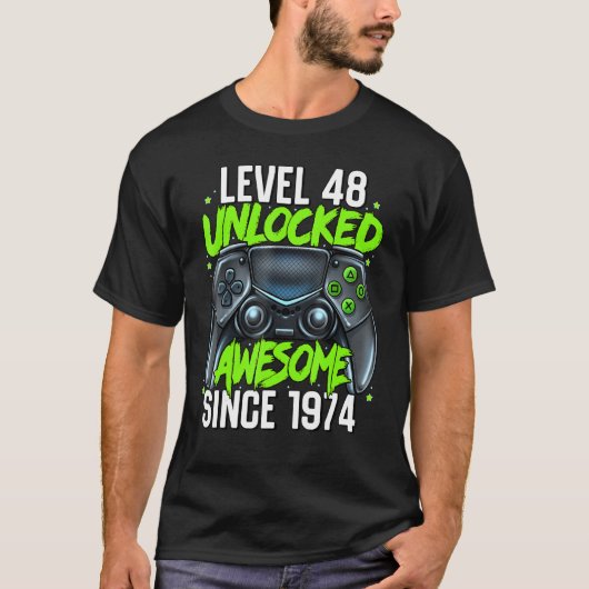 48e 'Birthday'-gameniveau 48 'Unlocked Geweldige S T-shirt (Voorkant)