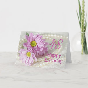 48e Birthday-kaart met daisies Kaart