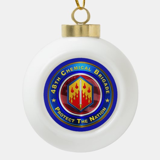 48e chemische brigade keramische bal ornament (Voorkant)