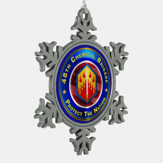 48e chemische brigade tin sneeuwvlok ornament (Links)