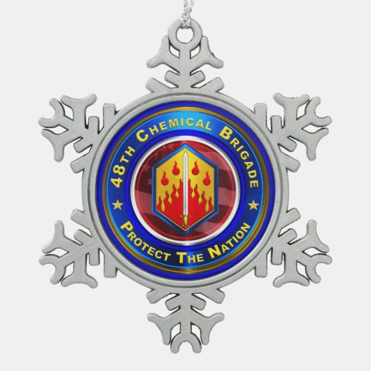 48e chemische brigade tin sneeuwvlok ornament (Voorkant)