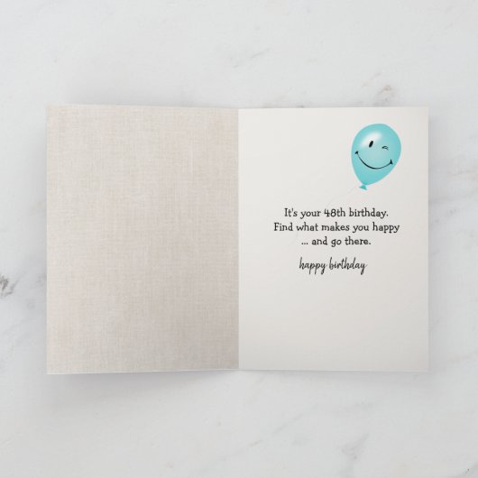 48e geboortedag-ballonnen en tablet-pc kaart (Binnen)