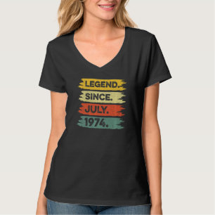 48e geboortedag Retro leggende sinds juli 1974 T-shirt